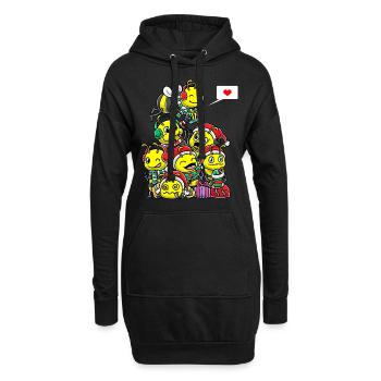 Lustig Weihnachten Bienen Imker Imkerin Biene - Hoodie-Kleid - Schwarz - Vorne