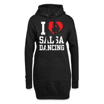 Ich Liebe Salsa Tanzen Tänzer Tanz Hobby - Hoodie-Kleid - Schwarz - Vorne