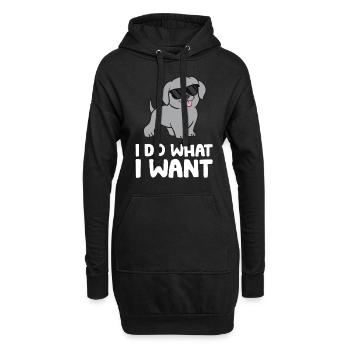 Weimaraner Welpe Ich mache was ich will Lustiger - Hoodie-Kleid - Schwarz - Vorne