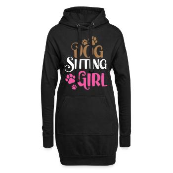 Hundesitterin Mädchen Hundesitting Dog Sitting - Hoodie-Kleid - Schwarz - Vorne