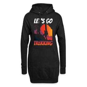 Partons trekking amateurs de randonnée randonneurs - Sweat-shirt à capuche long Femme - noir - Devant