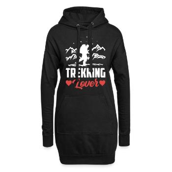 Trekking Liebhaber Wanderer Wandern Wanderung - Hoodie-Kleid - Schwarz - Vorne