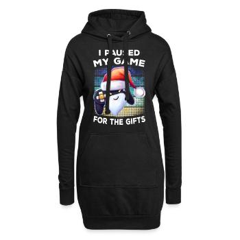 Chapeau de Noël Retro Gamer Gamer Cadeau Gaming - Sweat-shirt à capuche long Femme - noir - Devant