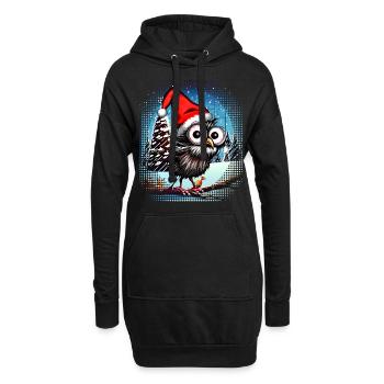Chouette de Noël Hibou Hibou Cadeau de Noël - Sweat-shirt à capuche long Femme - noir - Devant