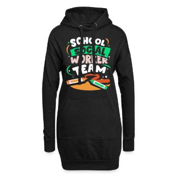 Schulsozialarbeiter Team Schulsozialarbeit Schule - Hoodie-Kleid - Schwarz - Vorne