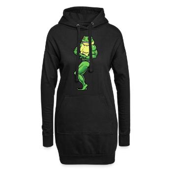 Frosch Fitness Fitnessstudio Motivation - Hoodie-Kleid - Schwarz - Vorne