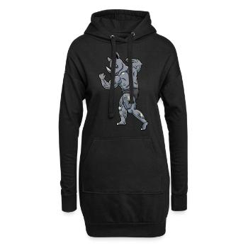 Nashorn Fitness Fitnessstudio Motivation - Hoodie-Kleid - Schwarz - Vorne