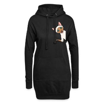 Siamkatze Katze - Hoodie-Kleid - Schwarz - Vorne