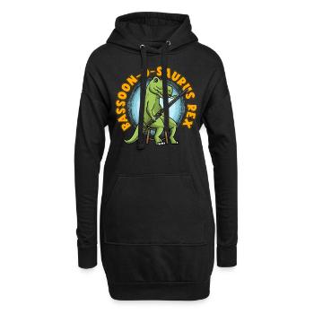 Basson-o-saurus Rex Basson dinosaure - Sweat-shirt à capuche long Femme - noir - Devant