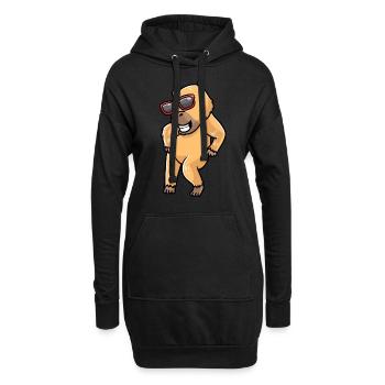 Capybara dansant avec des lunettes de soleil capybara - Sweat-shirt à capuche long Femme - noir - Devant