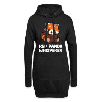 Roter Panda-Flüsterer Süßer Roter Panda - Hoodie-Kleid - Schwarz - Vorne