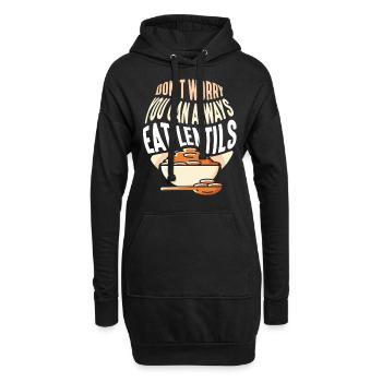Ne vous inquiétez pas Lentilles vous pouvez toujours manger Lens - Sweat-shirt à capuche long Femme - noir - Devant