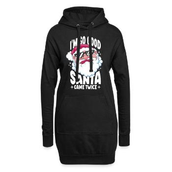 Je suis si bon Père Noël est venu deux fois Père Noël - Sweat-shirt à capuche long Femme - noir - Devant