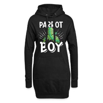 Papageienjunge Papagei Junge Papageien Tier Süß - Hoodie-Kleid - Schwarz - Vorne