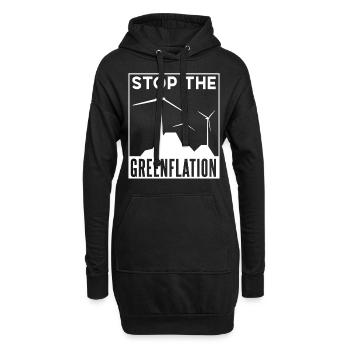 Stop Greenflation Green Inflation Energie - Sweat-shirt à capuche long Femme - noir - Devant