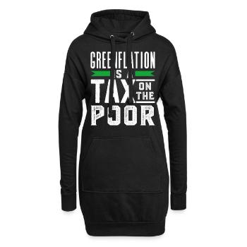 L’inflation verte est une taxe pour les pauvres Vert - Sweat-shirt à capuche long Femme - noir - Devant