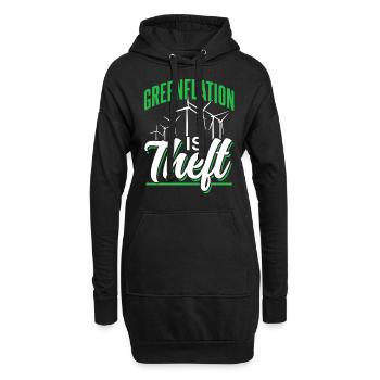 Greenflation Ist Diebstahl Inflation Energie Grün - Hoodie-Kleid - Schwarz - Vorne
