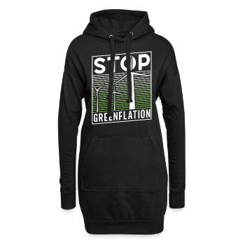 Greenflation Stop Energie Inflation verte - Sweat-shirt à capuche long Femme - noir - Devant