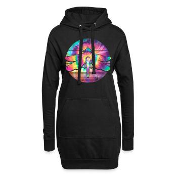 Libellule Insecte Libellule Rétro Entomologiste Insectes - Sweat-shirt à capuche long Femme - noir - Devant