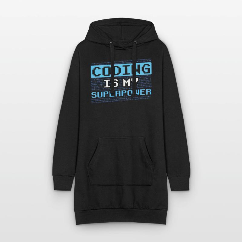 Le codage est mon programmeur codeur superpuissant Sweat-shirt à capuche long Femme