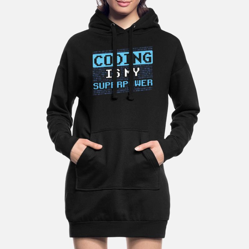 Le codage est mon programmeur codeur superpuissant Sweat-shirt à capuche long Femme