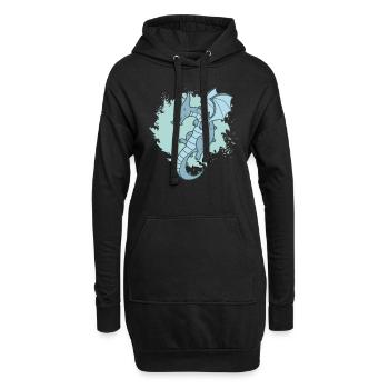 Dragon dans l’air Fantaisie Fable animale - Sweat-shirt à capuche long Femme - noir - Devant