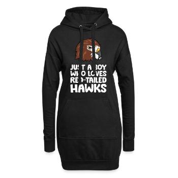 Juste un garçon qui aime les faucons à queue rousse - Sweat-shirt à capuche long Femme - noir - Devant