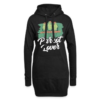 Amoureux des perroquets Mignon Animal Perroquet Pet - Sweat-shirt à capuche long Femme - noir - Devant