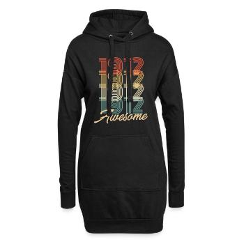 Funny Birthday Awesome 1912 - Hoodie-Kleid - Schwarz - Vorne