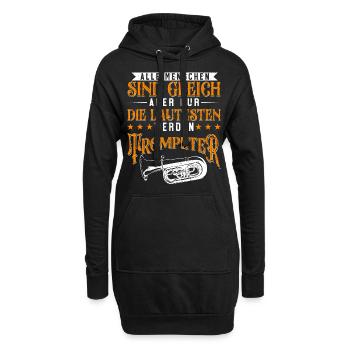 Trompeter Trompete Instrument Blechblasmusik - Hoodie-Kleid - Schwarz - Vorne
