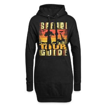 Safari Tour Guide - Hoodie-Kleid - Schwarz - Vorne