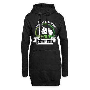 Stop Greenflation Inflation Énergie verte - Sweat-shirt à capuche long Femme - noir - Devant