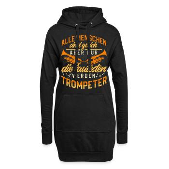 Trompeter Trompete Instrument Blechblasmusik - Hoodie-Kleid - Schwarz - Vorne