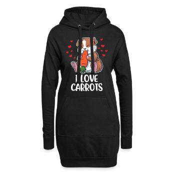 J’aime les carottes Cadeau aux carottes - Sweat-shirt à capuche long Femme - noir - Devant
