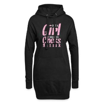 Juste une fille qui aime Chess Chess Casse-tête - Sweat-shirt à capuche long Femme - noir - Devant
