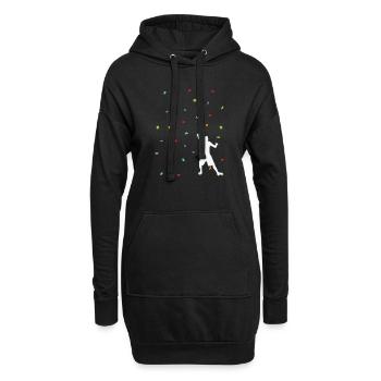 Bouldern Hobby Klettern Kraft und Fitness - Hoodie-Kleid - Schwarz - Vorne