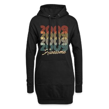 Drôle d’anniversaire génial 2009 - Sweat-shirt à capuche long Femme - noir - Devant