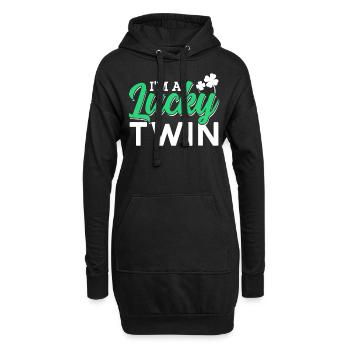 Je suis un heureux jumeau irlandais irlandais - Sweat-shirt à capuche long Femme - noir - Devant
