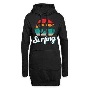 Surf Surf Surfing Planche de surf Surfer - Sweat-shirt à capuche long Femme - noir - Devant