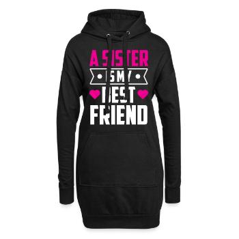 Eine Schwester Ist Mein Bester Freund Schwestern - Hoodie-Kleid - Schwarz - Vorne