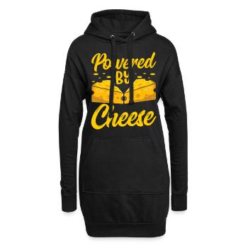 Angetrieben Von Käse Liebe Süß Liebhaber Sprüche - Hoodie-Kleid - Schwarz - Vorne
