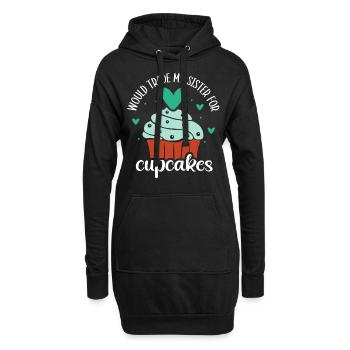 Würde Meine Schwester Für Cupcakes Eintauschen Süß - Hoodie-Kleid - Schwarz - Vorne
