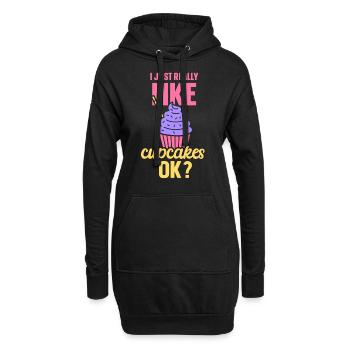 J’aime vraiment les cupcakes cupcakes sucrés - Sweat-shirt à capuche long Femme - noir - Devant