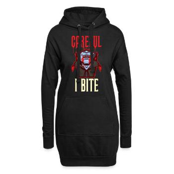 Careful I Bite Vampir Geschenk - Hoodie-Kleid - Schwarz - Vorne