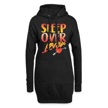 Nuitée des amoureux Nuitée - Sweat-shirt à capuche long Femme - noir - Devant