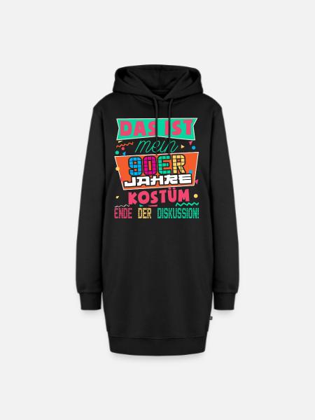 90er Jahre Outfit Kostüm Party Mottoparty Herren - Hoodie-Kleid - Schwarz