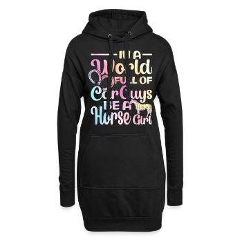 Reiter Sprüche Reiterin Pferde - Hoodie-Kleid - Schwarz - Vorne