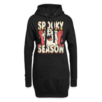 Halloween Gruselige Jahreszeit Gruseliger Geist - Hoodie-Kleid - Schwarz - Vorne