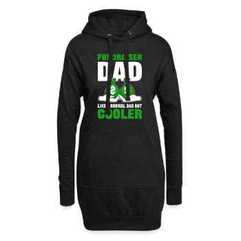 Papa collecteur de fonds. Comme un père normal mais plus cool - Sweat-shirt à capuche long Femme - noir - Devant