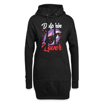 Delfin Liebhaber Delphine Delfine Delphin - Hoodie-Kleid - Schwarz - Vorne